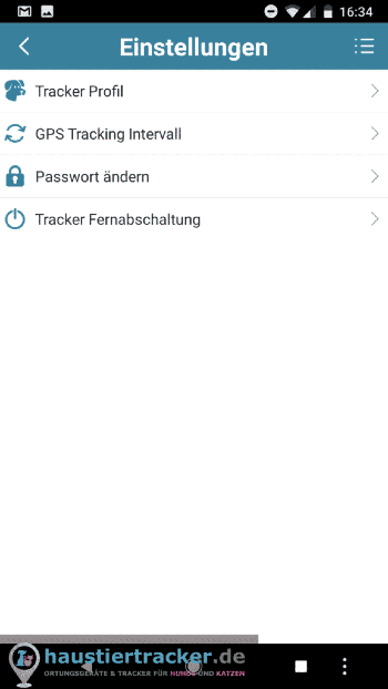 Pettec GPS Tracker Hund App Einstellungen